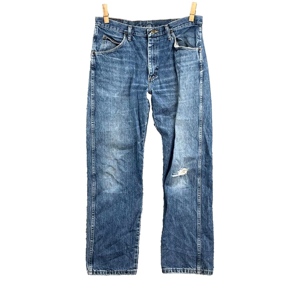 Wrangler Jeans Mens 34x29*‎ Blue Denim Western Skate Streetwear Grunge Workwear